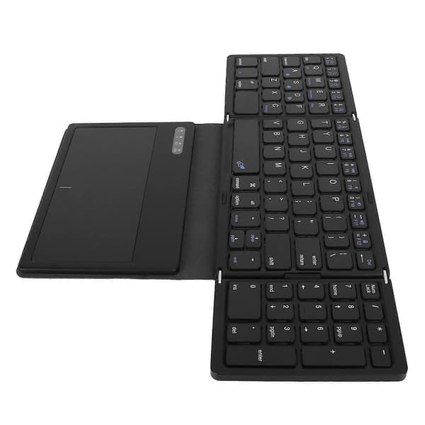 Foldbar Bluetooth Tastatur Lav Latency Bluetooth 5.1 Fuldstørrelse Tastatur med Stor Touchpad til IOS til Android til Windows