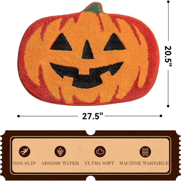 Halloween Badrumsinredning Höstpumpa Badrumsmattor Halkfria Roligt