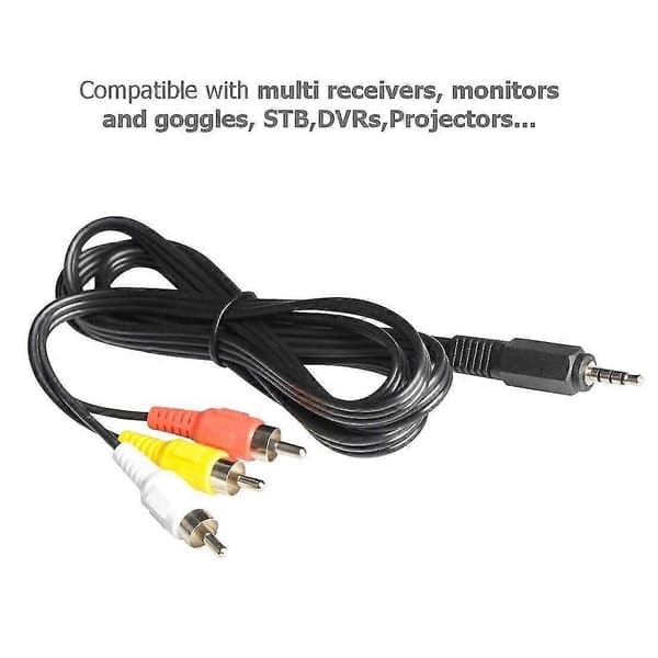 Eachine DC 3,5 mm Jackstik Han 1 til 3 Hoved RCA AV Input Output Videokabel 1,5 m Ledning Adapterkabel F
