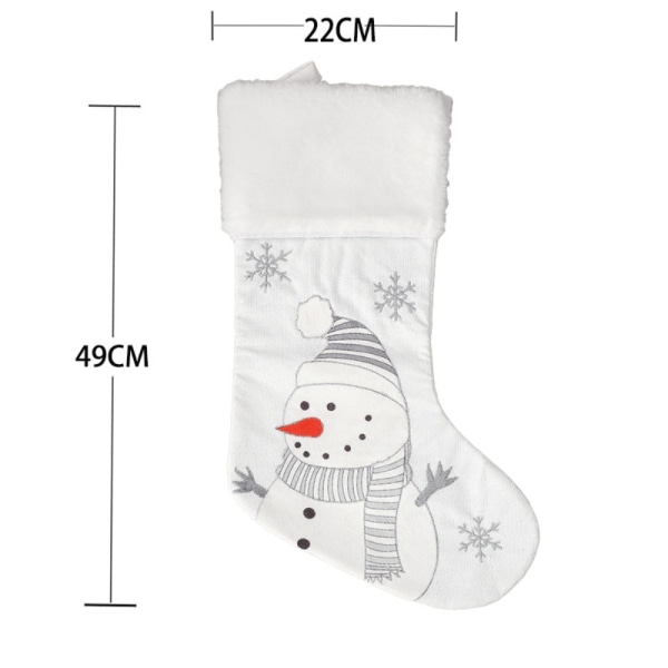 Hvide julestrømper julepynt SNEMAND SNEMAND Snowman