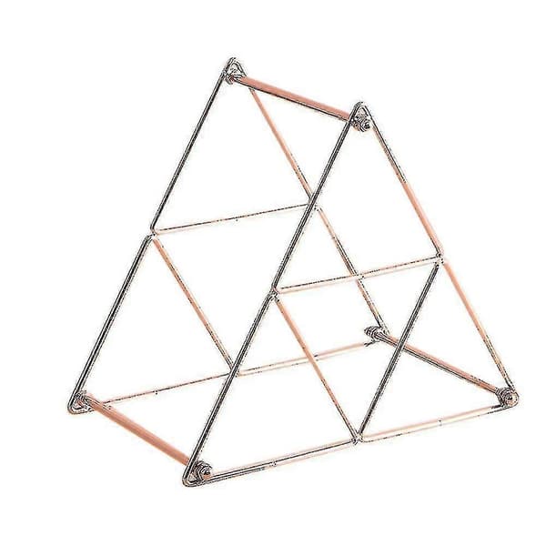 Homemiyn Avtakbart Pyramide Jern Vinstativ, Rosegull (27.5x18x24cm) (Rosegull)