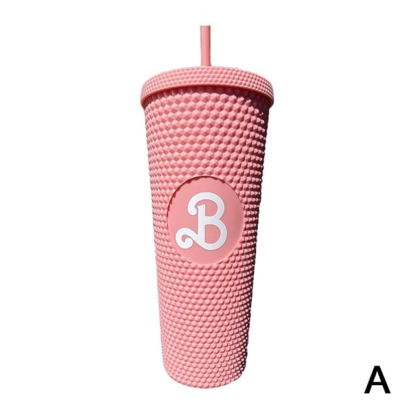 Barbie Dubbade Tumbler Mode Barbie Rosa Akryl Vattenkopp Wit pink one-size