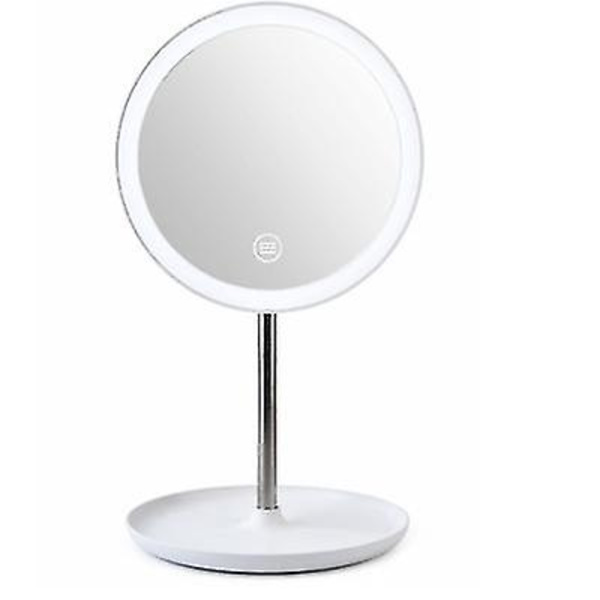 Spejl badeværelsesbord Multifunktionelt makeupspejl Led makeupspejl Natbord med lampe Natbord
