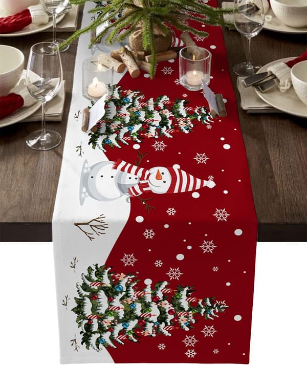 Julbordslöpare Jul Snöflinga Älg Rustik