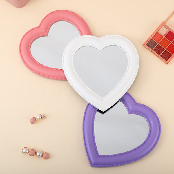Web Celebrity Sminkspegel Dekorativ Spegel Girl Heart Stud White One size
