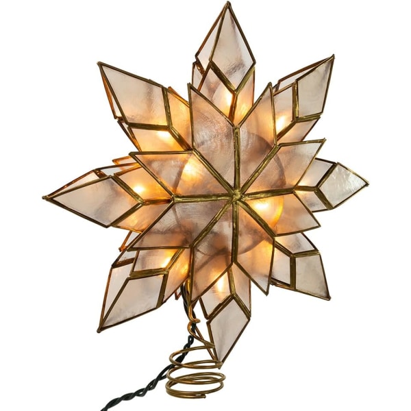 8,5-tums Capiz Star Tree Topper med 10 klara lampor och 1 reservlampa