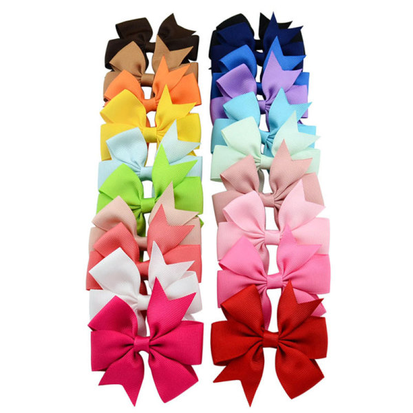 40 st Baby Girls Hårklämmor Soft Ribbon Bows Alligator Hair Bar