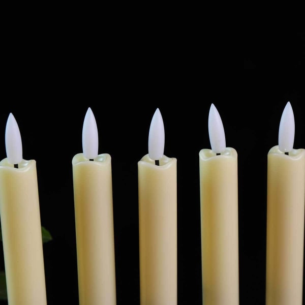 Flameless Ivory Taper Candles Batteridriven LED varm färg 3D W