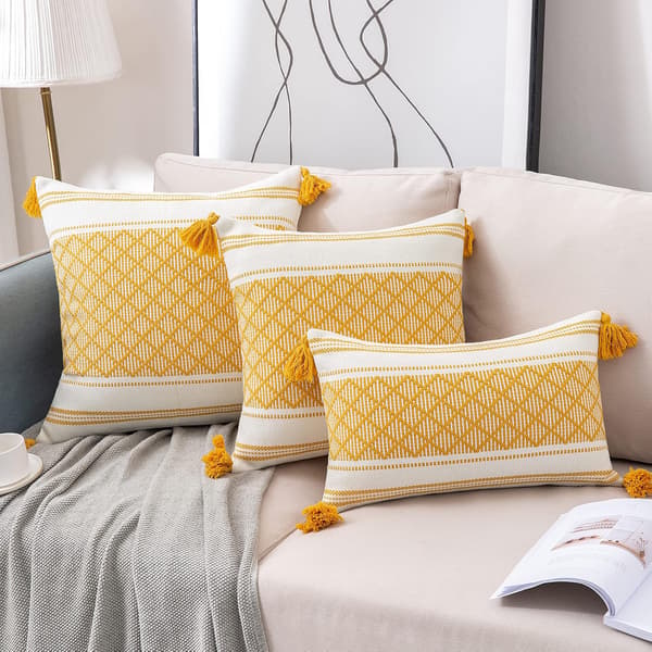 Koristetyynynpäälliset 2 kpl, puuvillaa, kudottu jacquard-kuvio