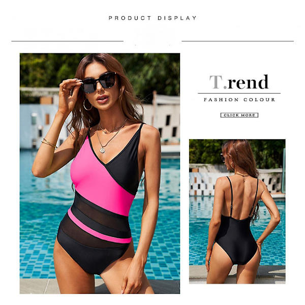 V-udskåret Halter One Piece Badedragt til damer (FMY)