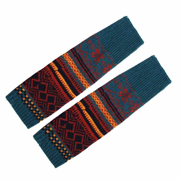 Nya mode benvärmare dam vinter kabel sticka virkad stickad Blue