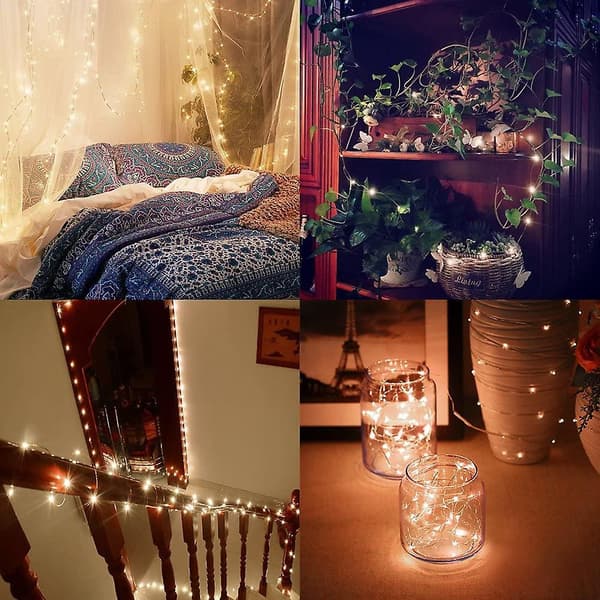 6 kpl Fairy String Lights 7.2Ft 20 Led Powered Lights -valosarjaa