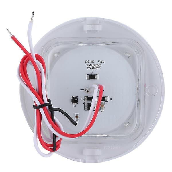 15LED Rund Kuplellys IP67 5000-6000K 3W 300LM Billoftslampe Indvendig Belysning 95mm 12V-24V