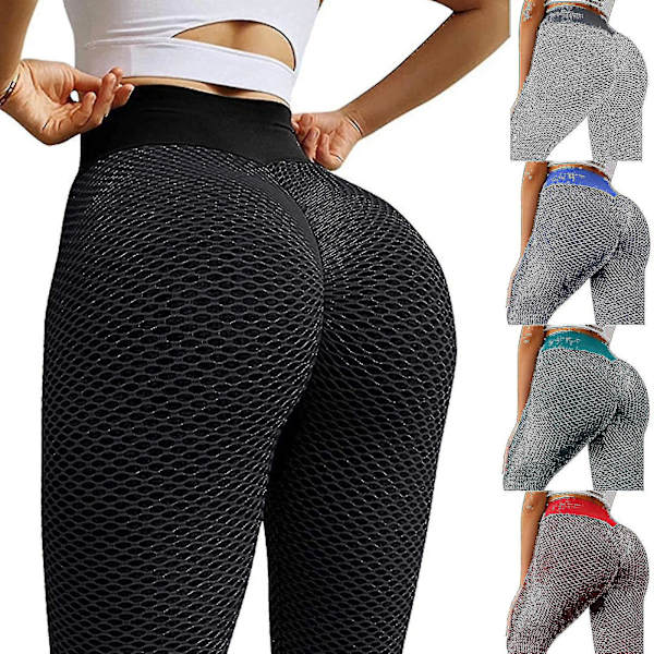 Tik Tok eggings Dam eggings Gym Anti-Cellulite Fitness Butt ift Byxor D_ia_z Light Gray L