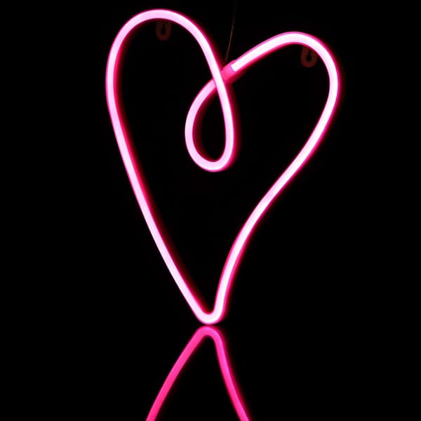 Kjærlighetshjerte neonlys Valentinsdag nattlamper hjerteformede neonskilt