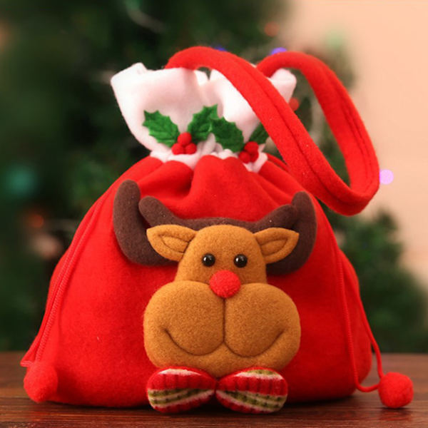 Julklappspåse Xmas godishållare påse Dragsko påse Party Favors Package Tote null - Christmas snowman