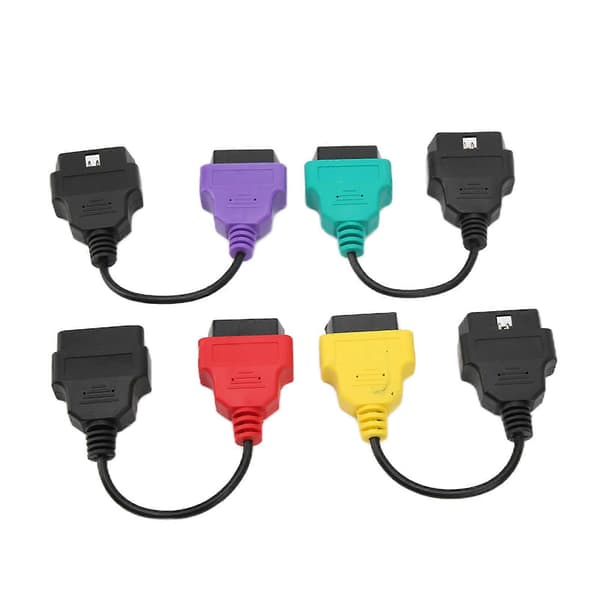 4 stk OBD2 skannerkabeladapter Diagnostisk kontakt Bilskanneverktøy Erstatning for Fiat ECU