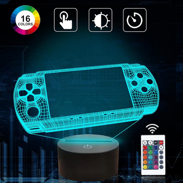 Spelad 3D Illusion Lamp, Attivolife Handheld Game Console N