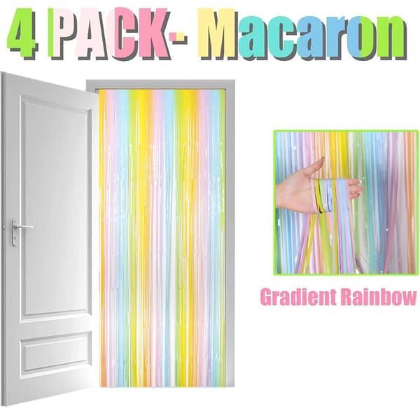 4-pack regnbågsfransgardin, bröllop, födelsedag, Vertical bar gradient 2m