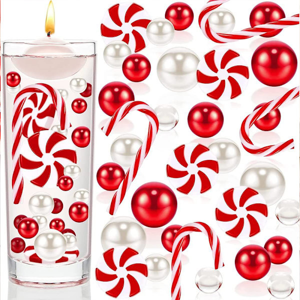 Christmas Pearl String Vas Filler Pearl Beads Kelluvat kynttilät 2