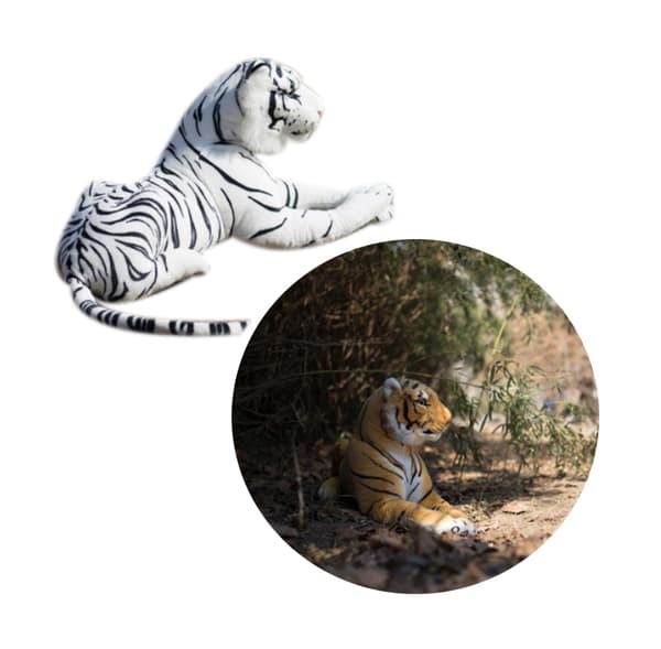 Realistiske bløde krammedyr Plyslegetøj Tiger white 50CM