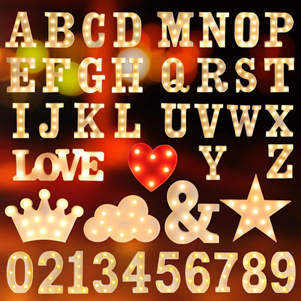 Dekorativ LED Light Up Number, Light Up Number Skylt för Nattljus Bröllop Födelsedagsfest Jul Hem Bar - Letter Lights-Q