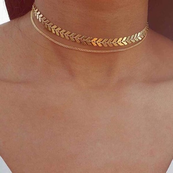 Trendigt Fish Bone Choker Halsband för mors dag present med jubileumsvänskapssmycken