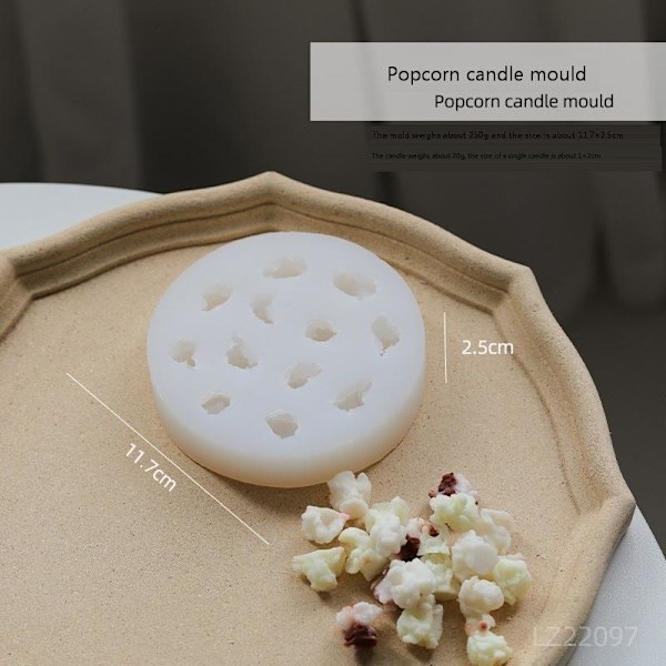 Lysformer Lys Stearinlys DIY Støbeforme i Silikonform lz22097 popcorn