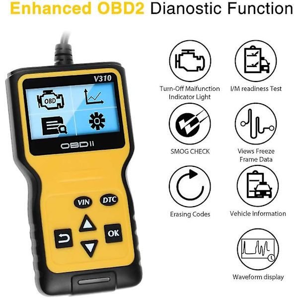 Obd2-scanner, bilkodelæser
