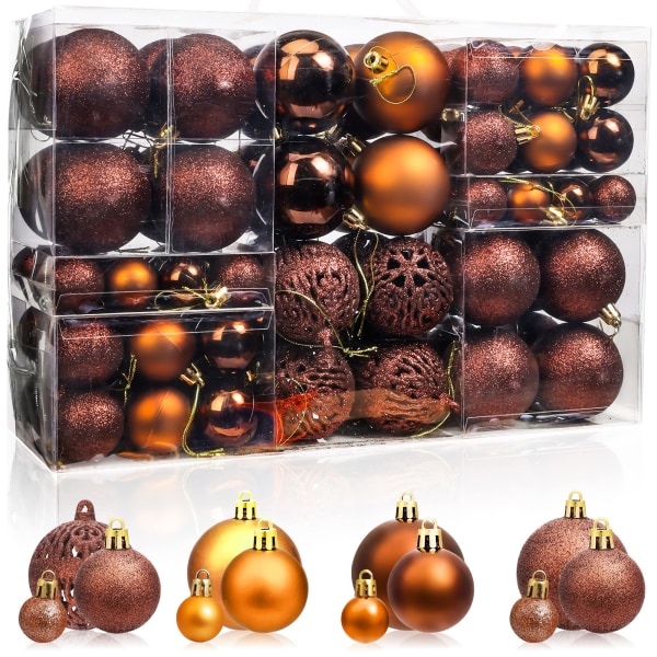 100 Pack Christmas Ball Christmas Ornament Set Julgransprydnader
