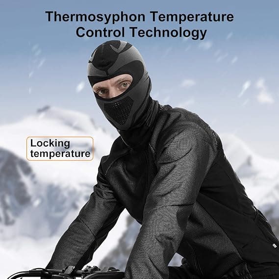 Termisk fleece vindtæt balaclava til ski og motorcykel