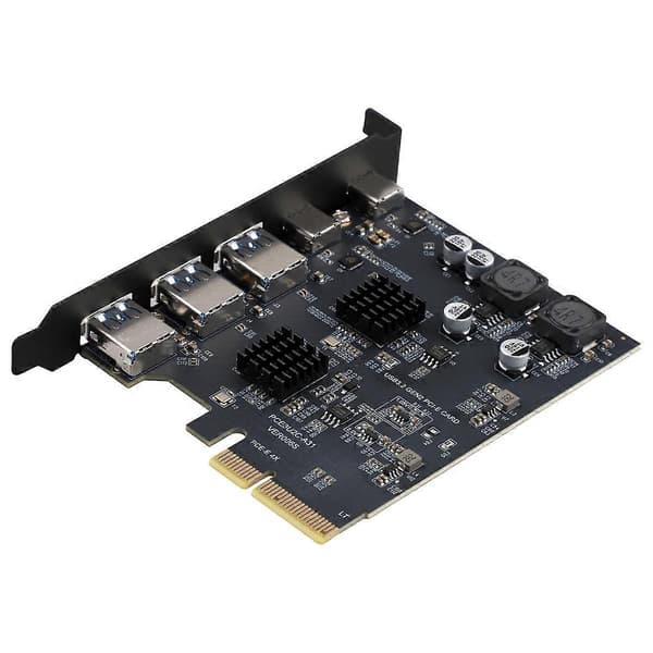 USB3.2-laajennuskortti GEN2 10Gbps PCI-E 4X -sovitinkortti kannettava TYPE-C Type-A Dual Chip -kortti, A