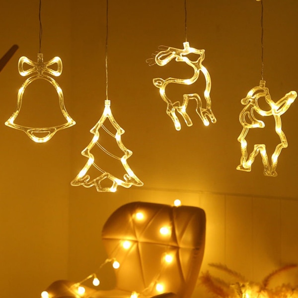 5st led julljusslinga, fönster sugkopp ljuskrona Christmas tree