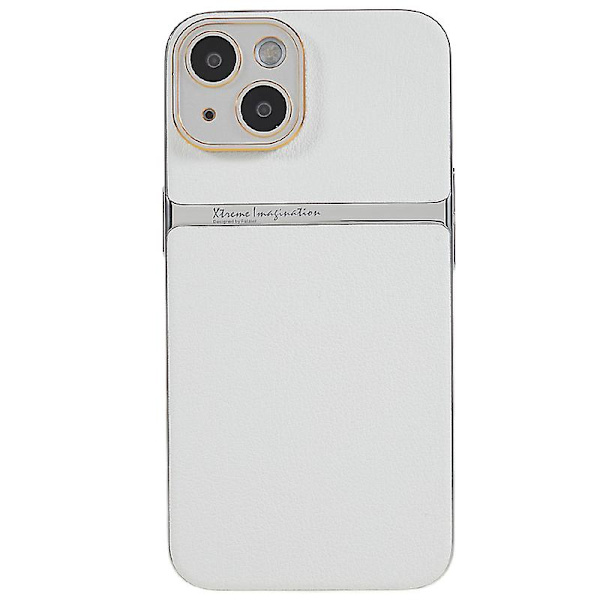 För Iphone 14 Plus Pu Läder + PC Bakre cover Slimt skyddande phone case White