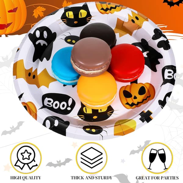 36 st Halloween Desserttallrikar Spooky Themed Set