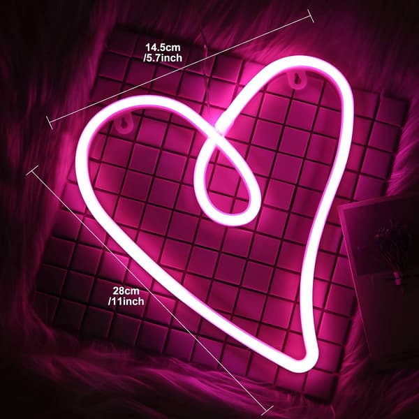 Kærlighedshjerte neonlys Valentinsdag natlamper hjerteformede neonskilte