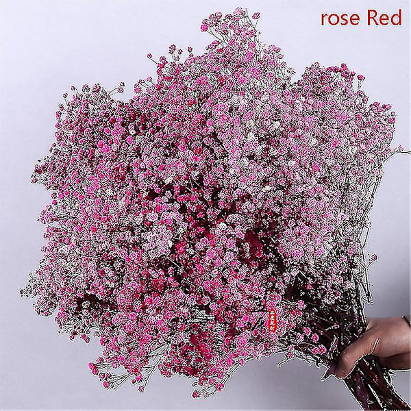 Naturliga färska torkade blommor Gypsophila Bukett Bröllop Heminredning rose Red