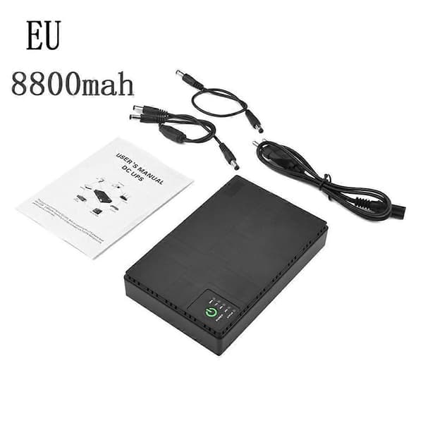 UPS Uninterruptible Power Supply Router DC Multi-Port med POE Optisk Kat Mobiltelefon Switch Mini Router B, EU-stik