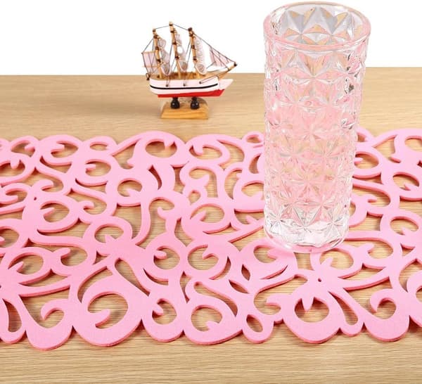 Vaskbar bordløper 100 x 30 cm rosa