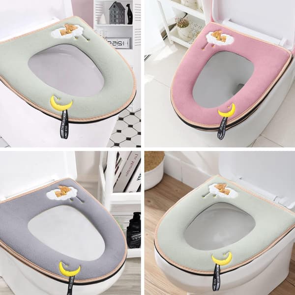 3 kpl universaali brodeerattu pestävä wc-istuinpäällinen