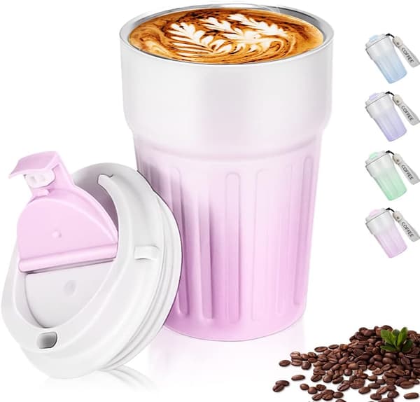 400 ml mugg i rostfritt stål (rosa) Läckagesäker kaffe- och temugg