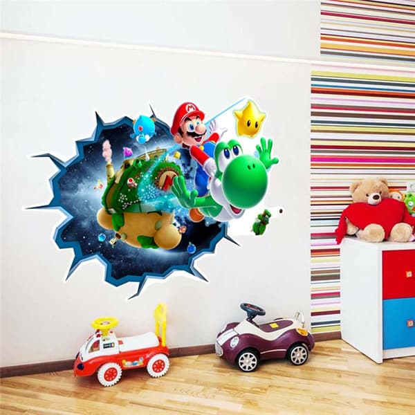 En 33,3 cm × 47 cm väggdekal Mario-affisch, väggdekoration Sup
