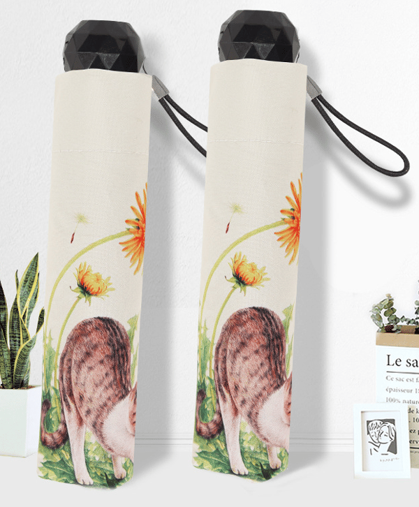 Sammenfoldelig killinge paraply, kvalitetsdesign, kreativ kunst, UV-beskyttelse