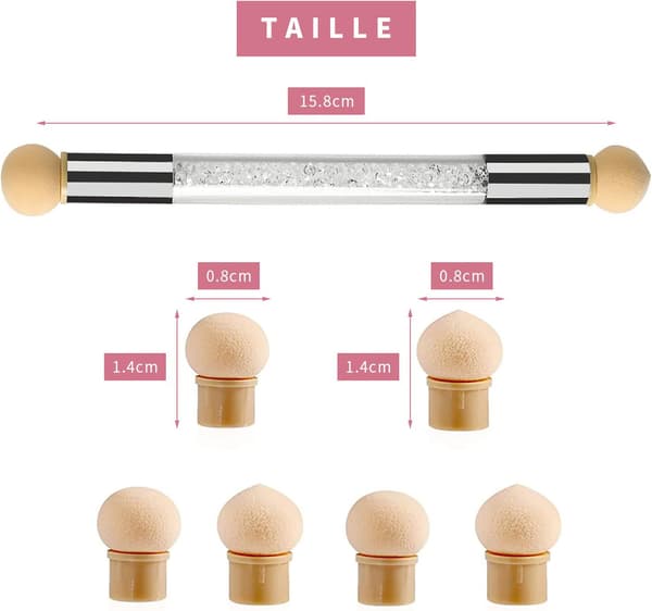 Nail Art Sponge Brush, Double Head Sponge Nail Brush Gradient Nai