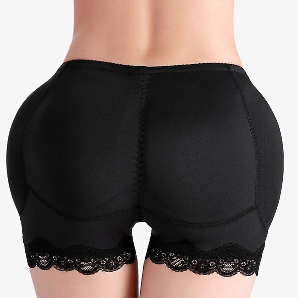 Dame Body Shaper Butt Lifter Bukser Butt Hip Enhancer Truser Shapewear Booty Lifter Fake Ass Booty Pad Kontroll Truser, svart 6XL