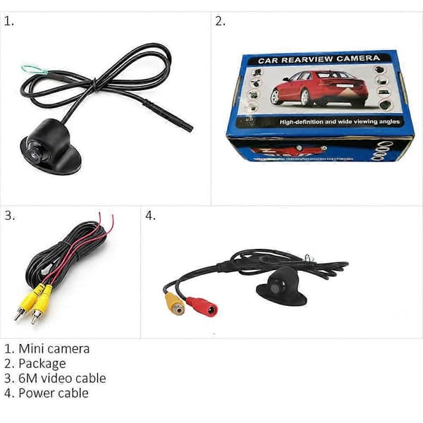 12V Mini CCD Coms HD Nattsyn 360 Bil Bakre Fremre Sidevisning Ryggekamera