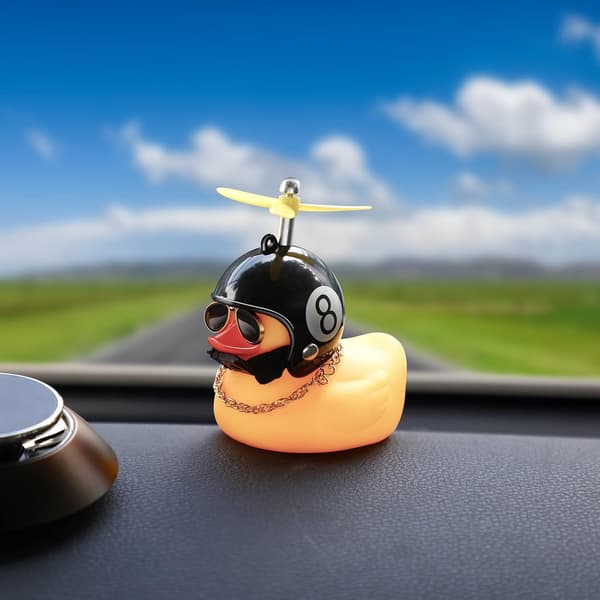 3 st Gummiduckor Bilprydnader med Gul Ducka Bakspegel