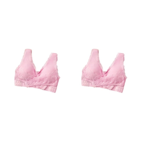1/2/3/5 polyester mjuk och andas bralette för kvinnor - Pink M,1 2PCS
