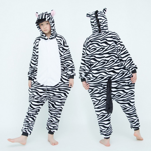 Sød tegneserie anime dyrepyjamas pyjamas til mænd og kvinder zebra M