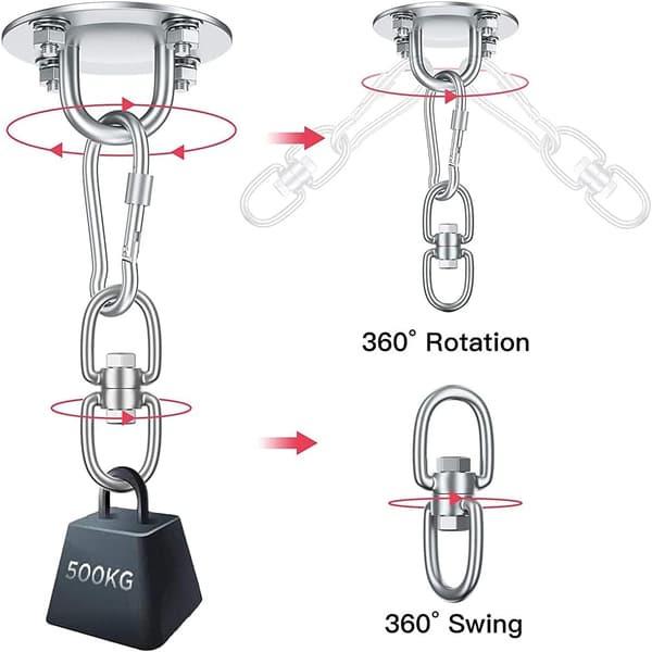 Takkrok Rustfritt stål Svingkrok Heavy Duty Hengende